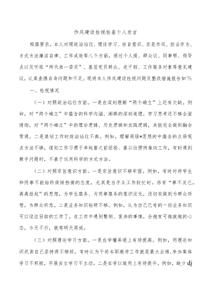 作风建设检视检查个人发言.docx