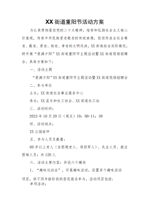 XX街道重阳节活动方案.docx