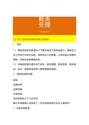 工厂员工业绩提成激励考核方案模板.docx