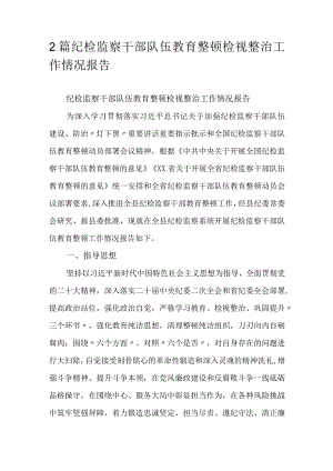 2篇纪检监察干部队伍教育整顿检视整治工作情况报告.docx