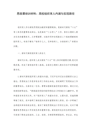 思政课培训材料：高校组织育人内涵与实现路径.docx