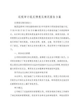 （3篇）巡视审计组反馈意见情况报告.docx