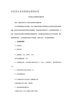 市民营企业发展情况调查问卷.docx