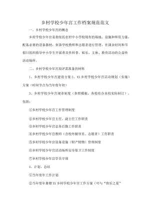乡村学校少年宫工作档案规范范文.docx