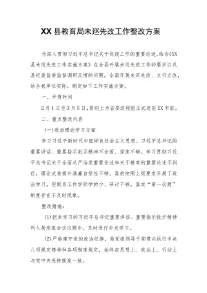 XX县教育局未巡先改工作整改方案.docx