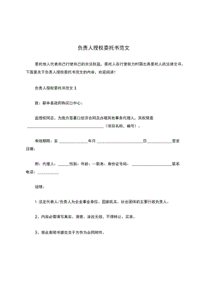 负责人授权委托书范文.docx