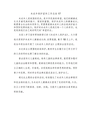 未成年保护宣传工作总结 17.docx
