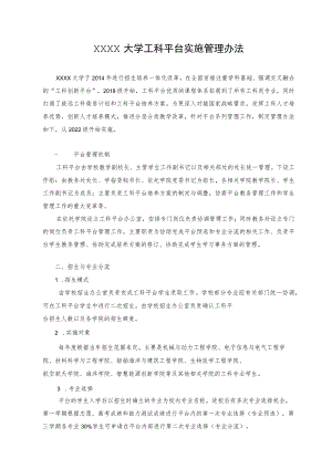 XXXX大学工科平台实施管理办法.docx