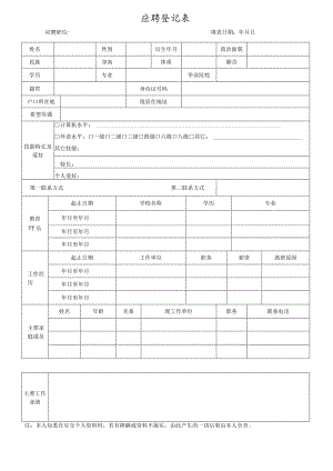 员工应聘登记表.docx