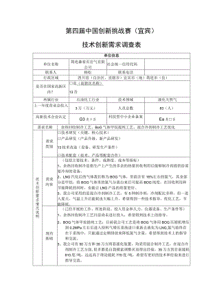 第四届中国创新挑战赛宜宾技术创新需求调查表.docx