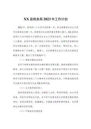 XX县税务局2023年工作计划.docx