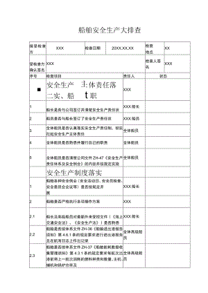(新)XX公司船舶安全生产大排查(表).docx