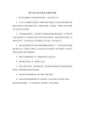 燃气蒸汽发生器安全操作规程.docx