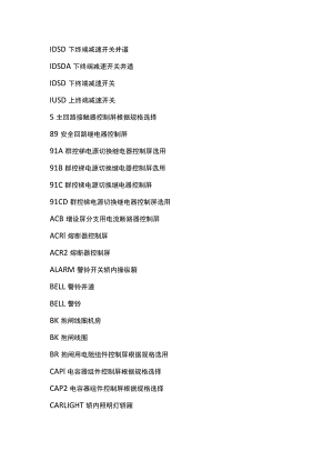 技能培训资料：三菱电梯元件代号表.docx