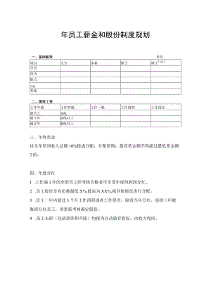 员工薪金和股份制度规划.docx