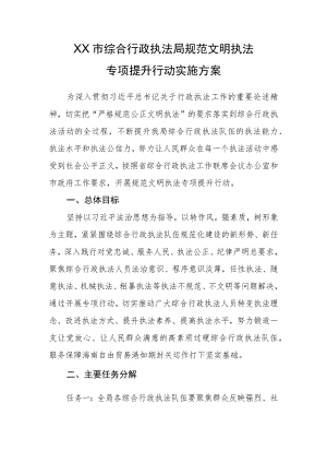 综合行政执法局规范文明执法专项提升行动实施方案.docx