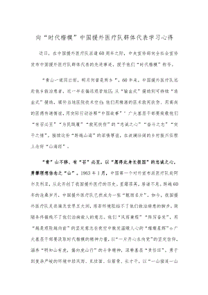 向“时代楷模”中国援外医疗队群体代表学习心得.docx