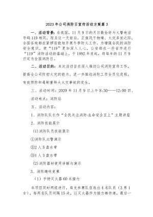 2023年公司消防日宣传活动方案 篇3.docx
