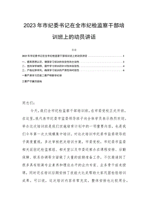 2023年市纪委书记在全市纪检监察干部培训班上的动员讲话.docx
