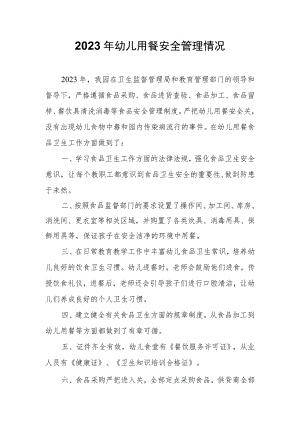 2023年幼儿用餐安全管理情况.docx