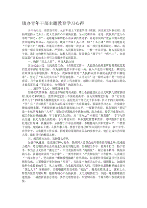 镇办青年干部主题教育学习心得.docx