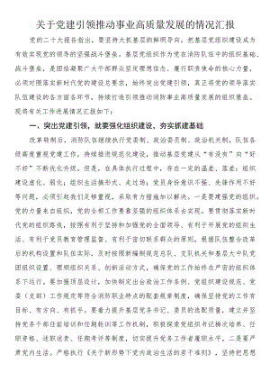 关于党建引领推动事业高质量发展的情况汇报.docx