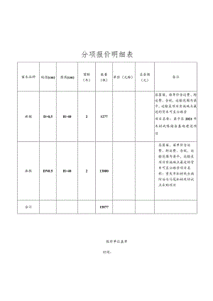 分项报价明细表.docx