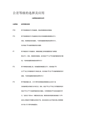 公差等级的选择及应用.docx