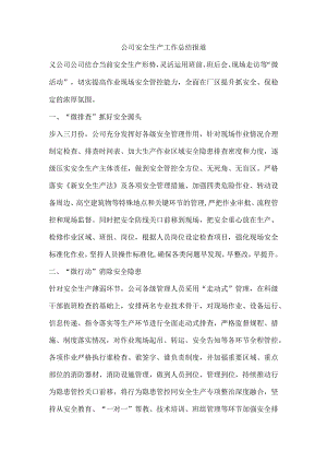 公司安全生产工作总结报道.docx