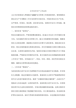 公司安全生产工作总结.docx