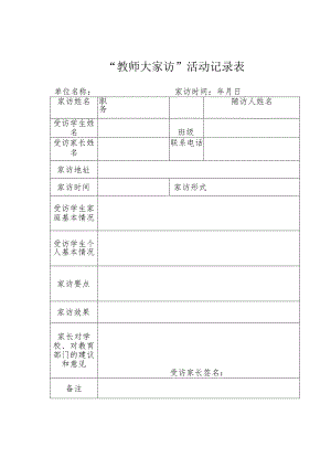 “教师大家访”活动记录表.docx