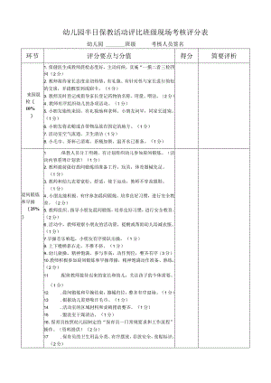 幼儿园半日保教活动评比班级现场考核评分表.docx