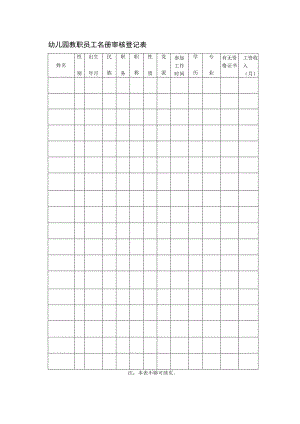 幼儿园教职员工名册审核登记表.docx