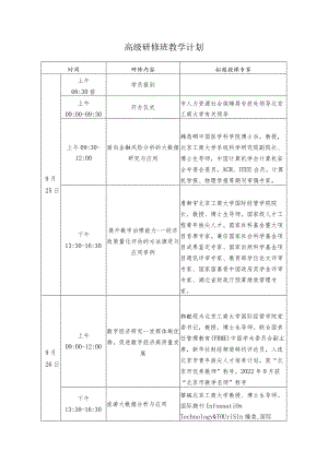 高级研修班教学计划.docx