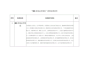 “XR游戏运营规范”团体标准清单.docx