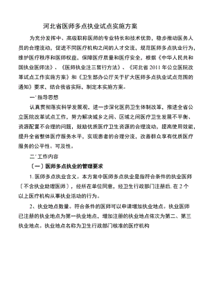 河北省医师多点执业试点实施方案.docx