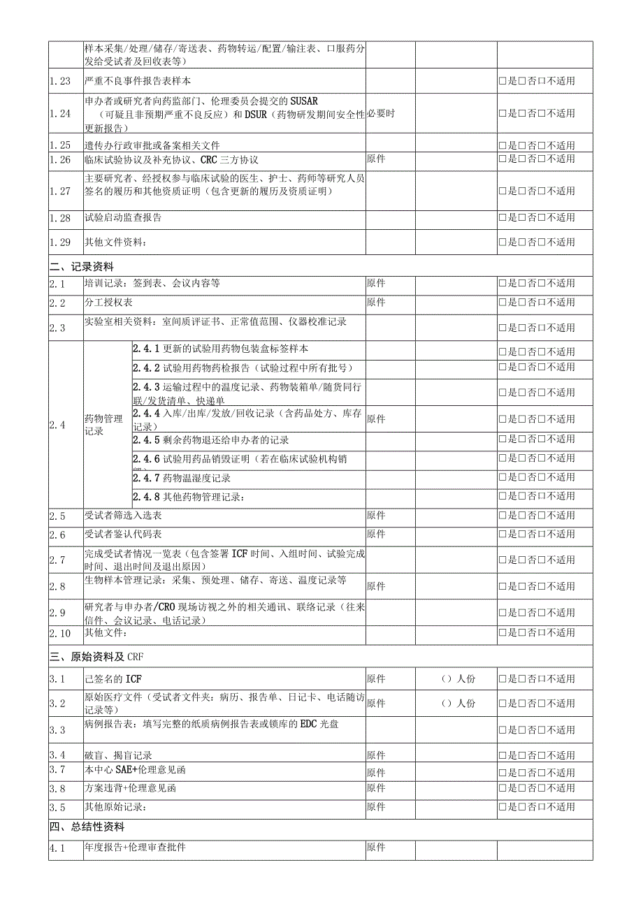 药物临床试验资料存档交接单.docx_第2页