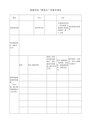 燕都学院“推免生”资格申请表.docx