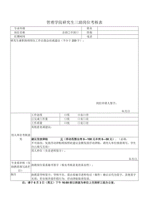 管理学院研究生三助岗位考核表.docx