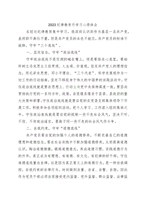 纪律教育月学习心得体会.docx