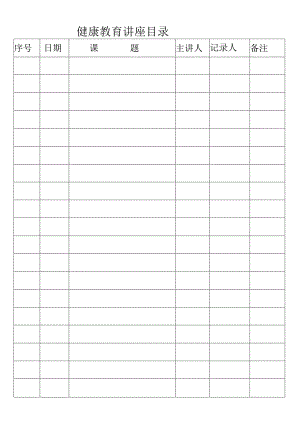 健康教育讲座目录.docx