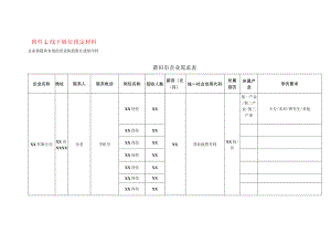 线下展位预定材料莆田市企业需求表.docx
