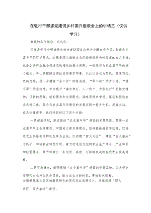 在驻村干部抓党建促乡村振兴座谈会上的讲话三.docx