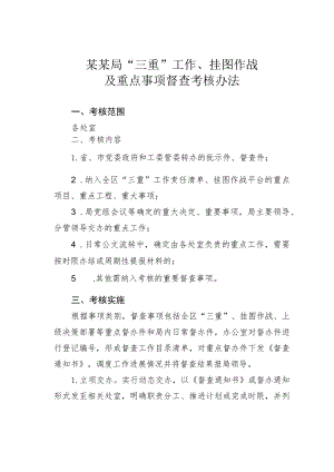 某某局“三重”工作、挂图作战及重点事项督查考核办法.docx