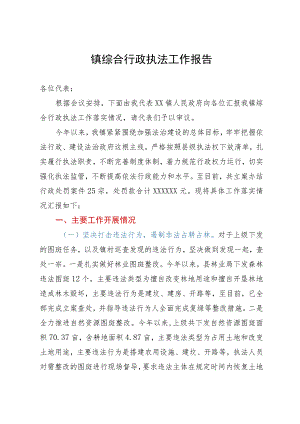 某镇2023年综合行政执法工作报告.docx