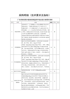 采购明细技术要求及指标.docx