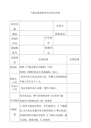 气瓶充装检验单位自查自纠表.docx