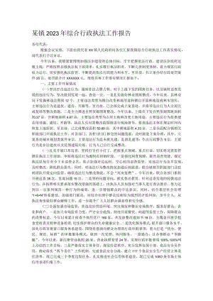 某镇2023年综合行政执法工作报告.docx