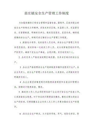 苗庄镇安全生产管理工作制度.docx