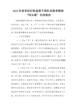 2023年某学校纪检监察干部队伍教育整顿“回头看”总结报告.docx